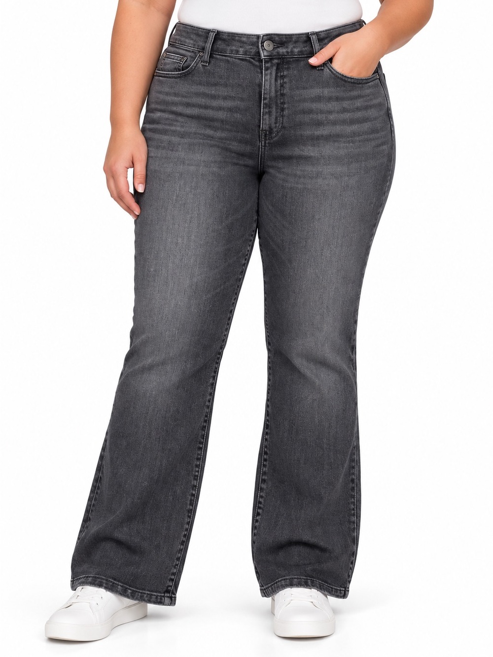 Simply Vera Vera Wang Women's Bootcut Jeans Size 16 Gray Denim Excellent